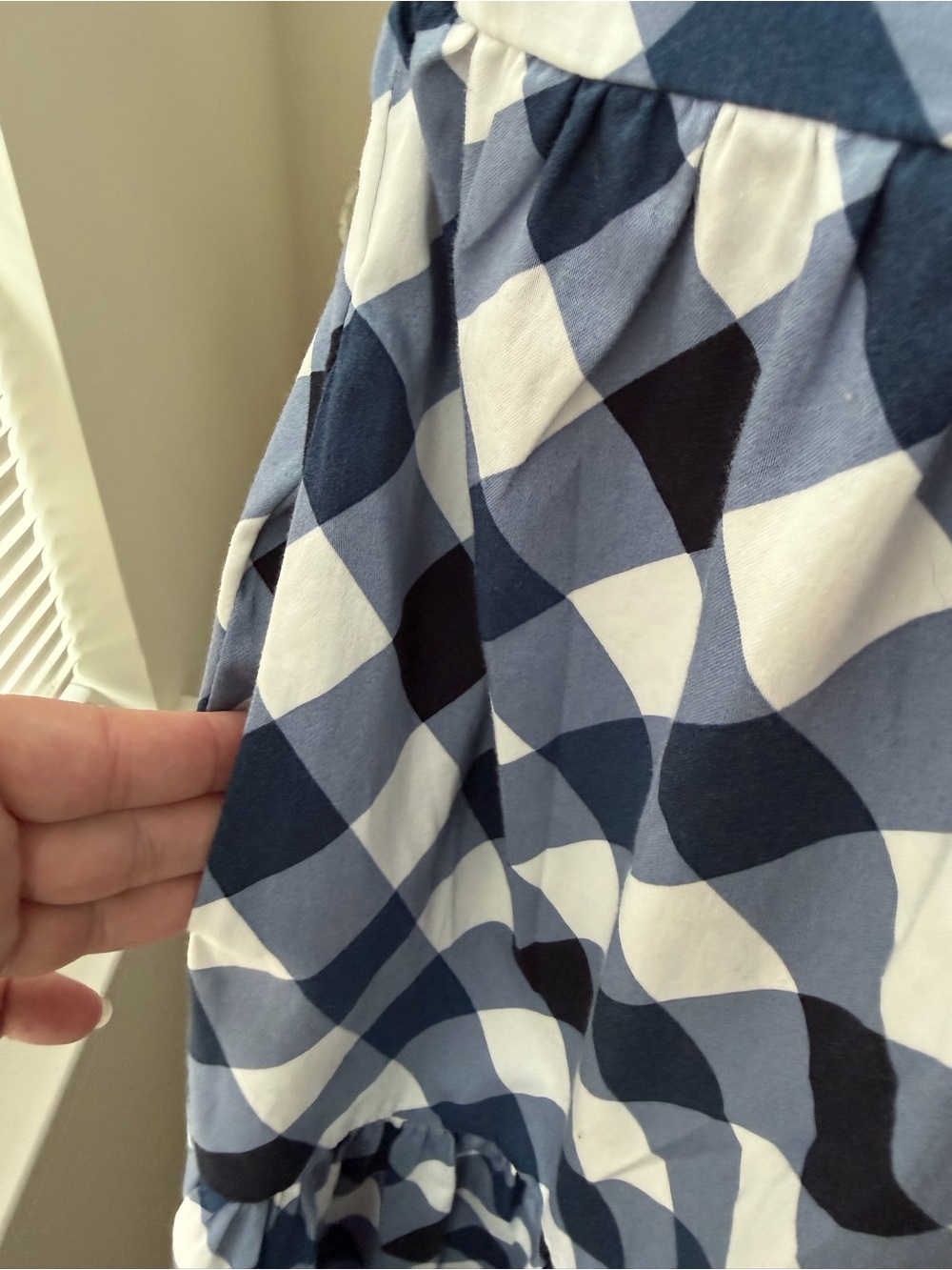 EUC Tommy Hilfiger Blue White Plaid Gingham Sundress Ruffle Hem Size 12 - Picture 7 of 10